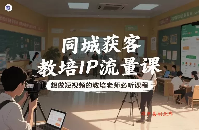 同城获客，教培IP流量课，想做短视频的教培老师必听课程-难事易副业库