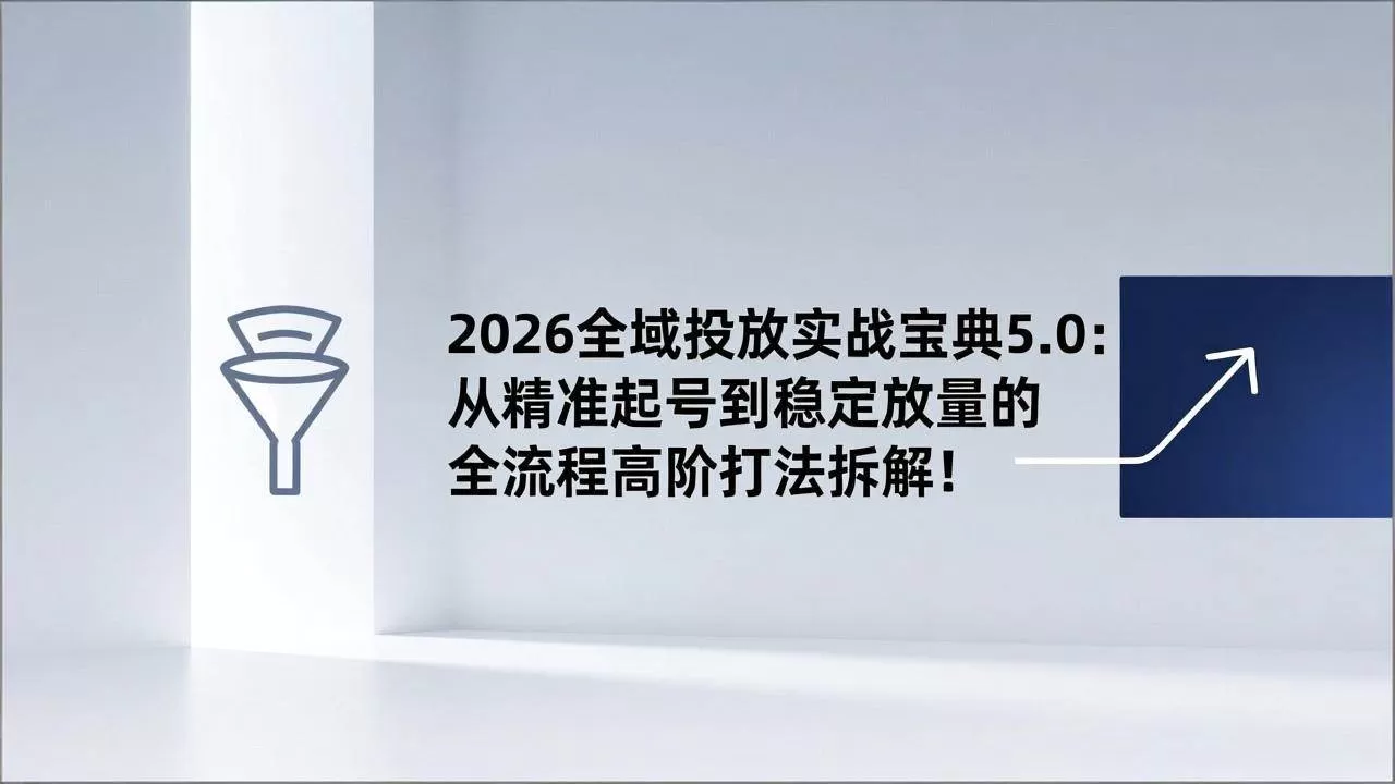 (17156期)2026全域投放实战宝典5.0:从精准起号到稳定放量的全流程高阶打法拆解!-难事易副业库