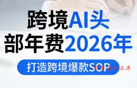 跨境AI头部年费2026年，打造跨境爆款SOP(更新5月)-难事易副业库