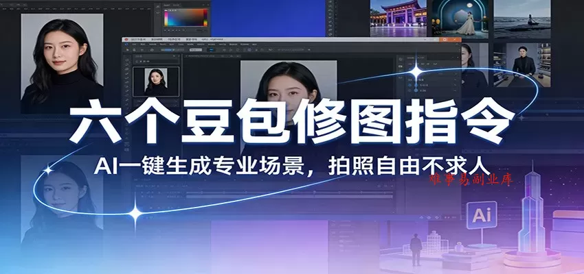 六个豆包修图指令：AI 一键生成专业场景，拍照自由不求人-难事易副业库