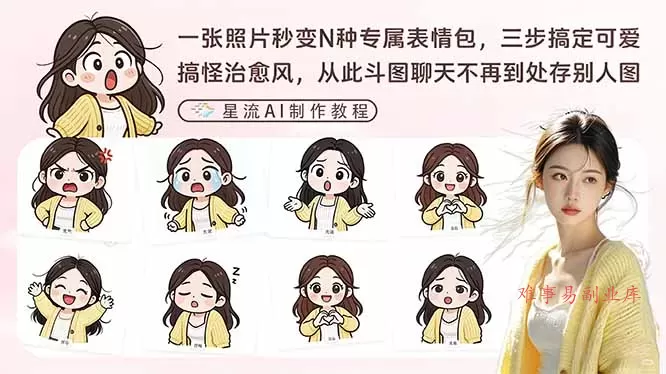 一张照片秒变N种专属表情包，三步搞定可爱搞怪治愈风，从此斗图聊天不再到处存别人图
