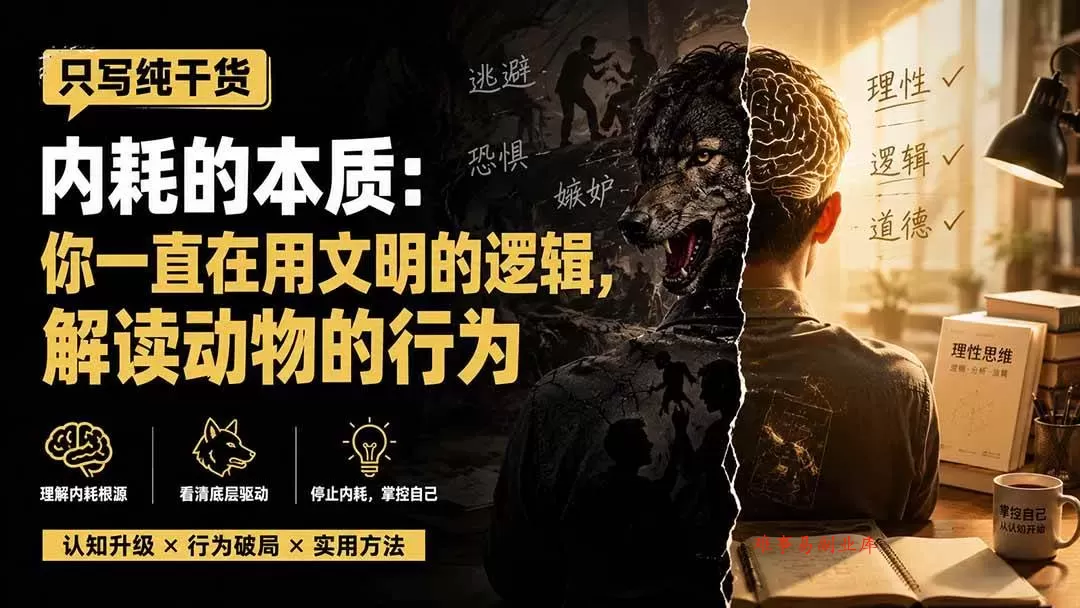 （19849期）付费文章：只写纯干货-内耗的本质：你一直在用文明的逻辑，解读动物的行为-难事易副业库