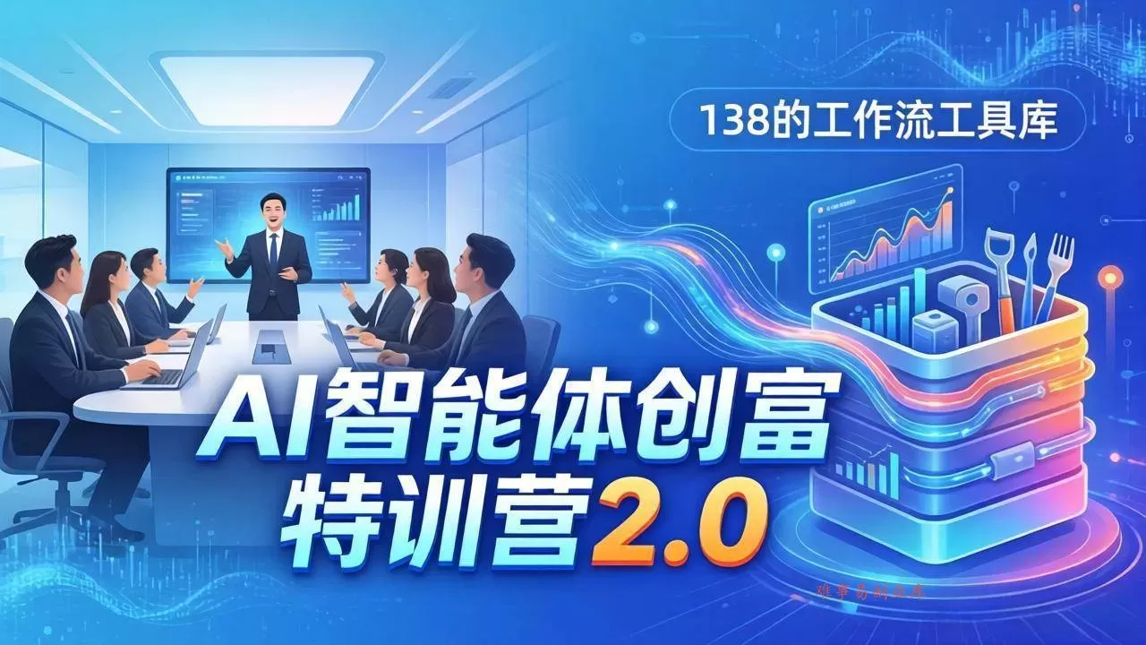 （17833期）AI智能体创富训练营2.0：3天闭门直播+视频课+工具库，从0到1搭建智能体附138个工作流