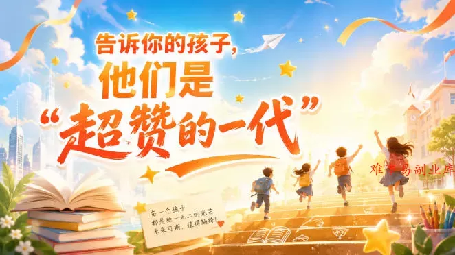 某付费社群专属文章:告诉你的孩子,他们是“超赞的一代”。-难事易副业库