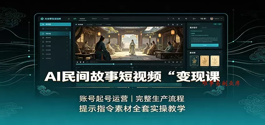 AI民间故事短视频变现课:账号起号运营,完整生产流程,提示指令素材全套实操教学 AI民间故事短视频变现课:账号起号运营,完整生产流程,提示指令素材全套实操教学