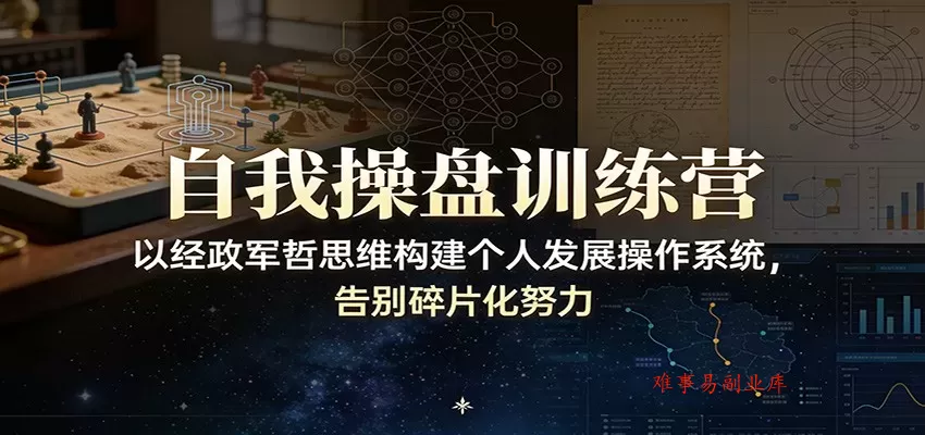 自我操盘训练营：以经政军哲思维构建个人发展操作系统，告别碎片化努力-难事易副业库
