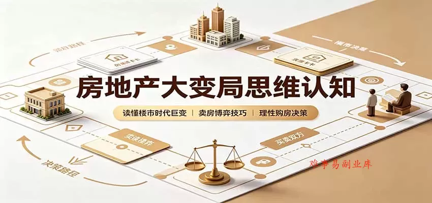 房地产大变局思维认知：读懂楼市时代巨变，卖房博弈技巧，理性购房决策-难事易副业库
