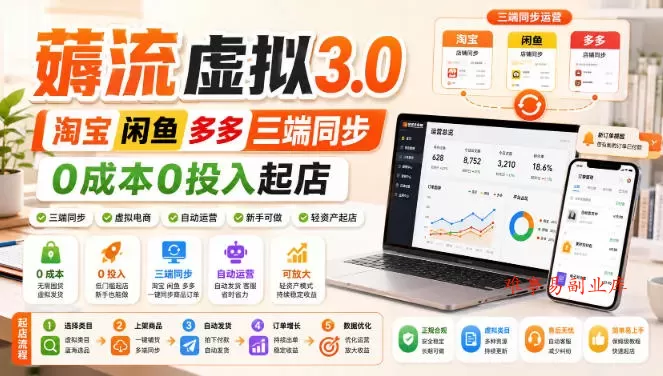 绅白不白·薅流虚拟3.0丨淘宝闲鱼多多三端同步丨0成本0投入起店 绅白不白·薅流虚拟3.0丨淘宝闲鱼多多三端同步丨0成本0投入起店