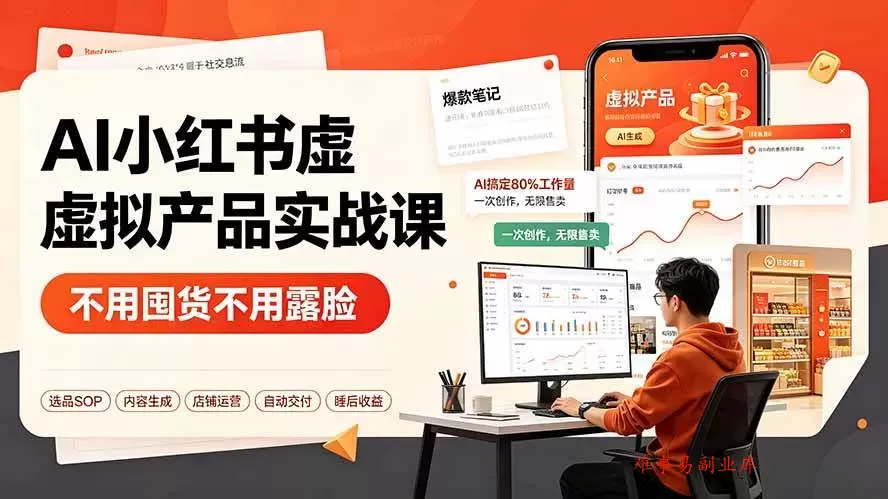 (19314期)AI小红书虚拟产品实战课-更新:不用囤货不用露脸,AI搞定80%工作量,一次创作无限售卖睡后收益 (19314期)AI小红书虚拟产品实战课-更新:不用囤货不用露脸,AI搞定80%工作量,一次创作无限售卖睡后收益