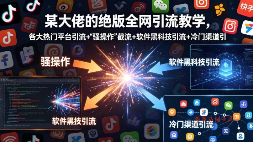 某大佬的绝版全网引流教学，各大热门平台引流+”骚操作”截流+软件黑科技引流+冷门渠道引流等-难事易副业库