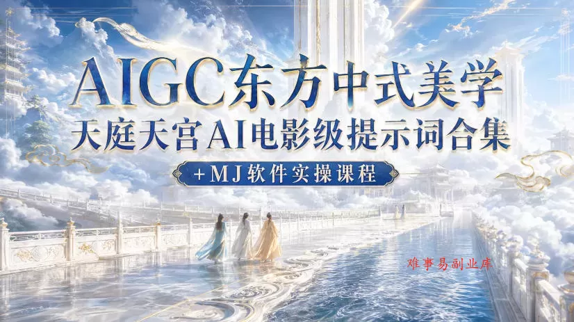 AIGC东方中式美学天庭天宫AI电影级提示词合集+MJ软件实操课程 AIGC东方中式美学天庭天宫AI电影级提示词合集+MJ软件实操课程