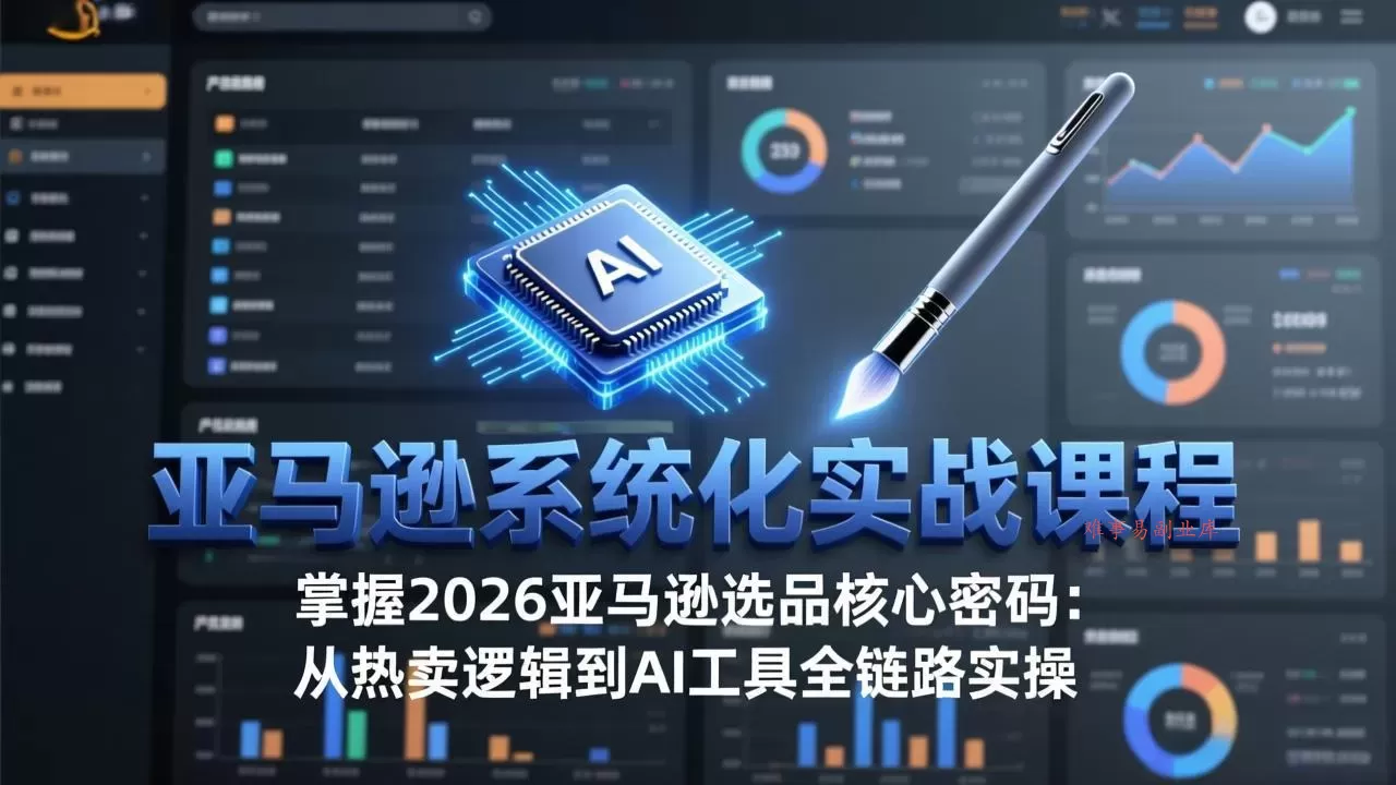 亚马逊系统化实战课-更新3月:2026最新选品方法论,从热卖原因分析到AI作图,提升选品成功率-难事易副业库