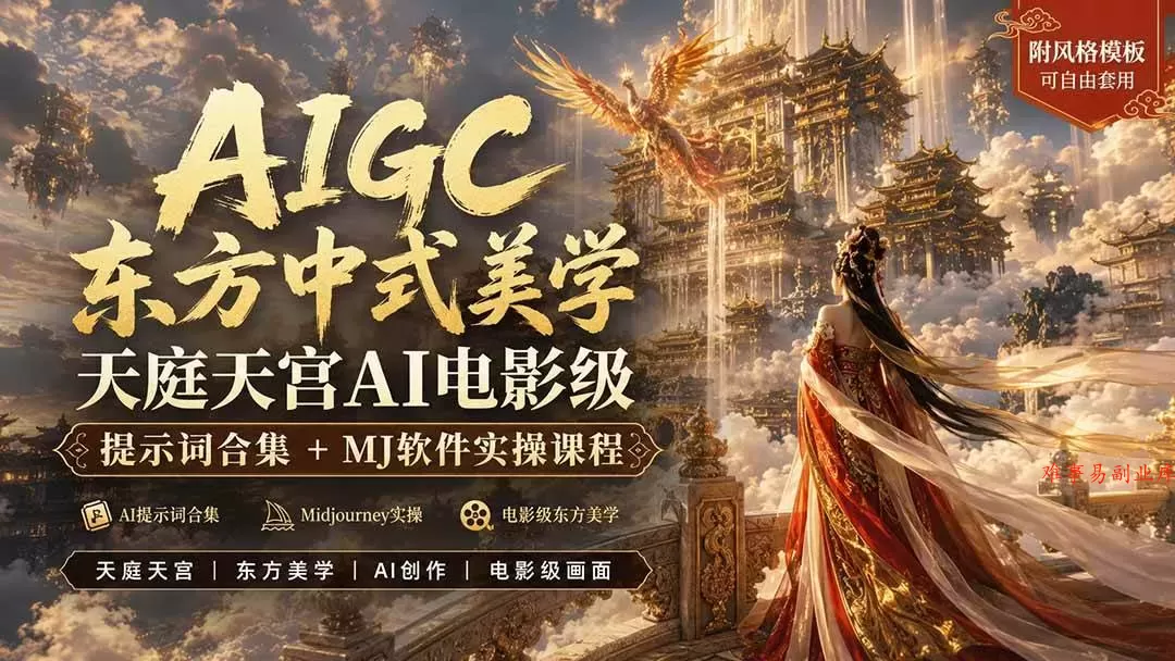 (19998期)AIGC东方中式美学天庭天宫AI电影级提示词合集+MJ软件实操课程 (19998期)AIGC东方中式美学天庭天宫AI电影级提示词合集+MJ软件实操课程