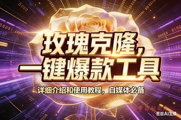 （17596期）玫瑰克隆工具，ai鲁大魔，自媒体必备神器，一键爆款神器，详细教程。