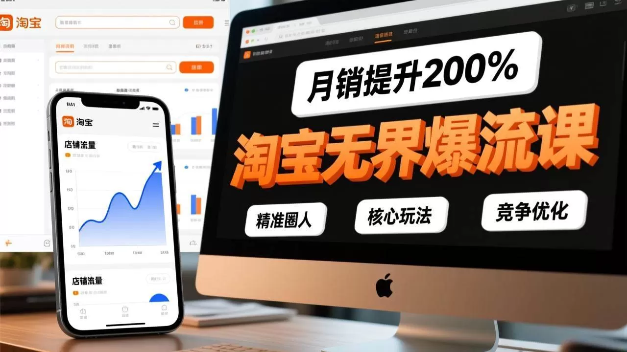 （17132期）淘宝无界爆流课，精准圈人、核心玩法、竞争优化，快速引爆店铺流量，月销提升200%-难事易副业库