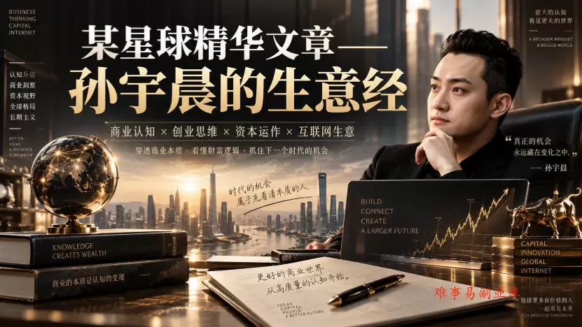 某星球精华文章——孙宇晨的生意经-难事易副业库