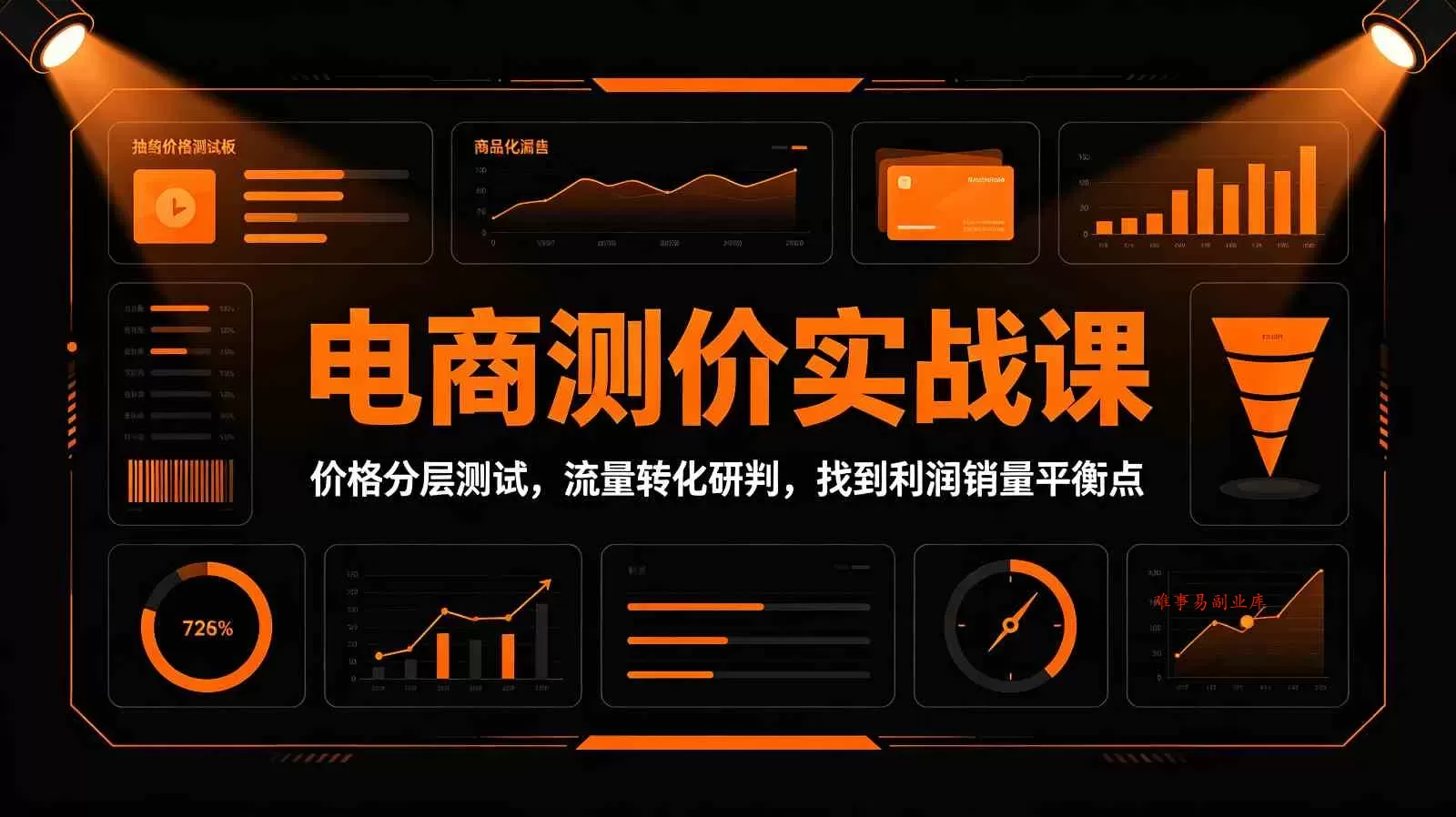 电商测价实战课：价格分层测试，流量转化研判，找到利润销量平衡点-难事易副业库