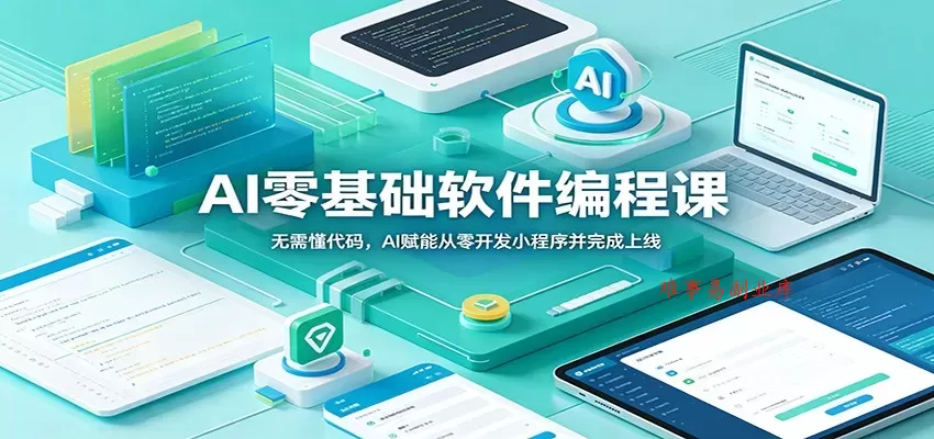 AI零基础软件编程课：无需懂代码，AI赋能从零开发小程序并完成上线-难事易副业库