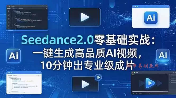 （18323期）Seedance2.0零基础实战：一键生成高品质AI视频，10分钟出专业级成片