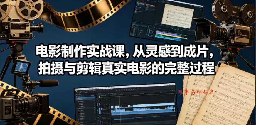 电影制作实战课，从灵感到成片，拍摄与剪辑真实电影的完整过程【原创双语字幕】-难事易副业库