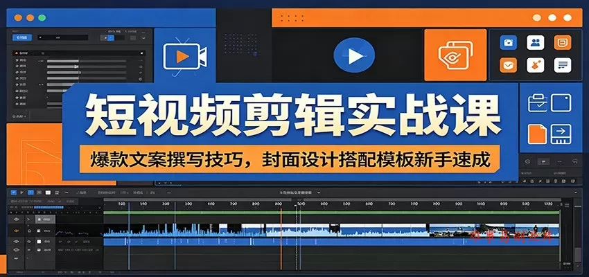 短视频剪辑实战课：爆款文案撰写技巧，封面设计搭配模板新手速成-难事易副业库