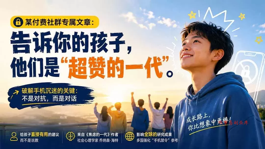 （20222期）某付费社群专属文章：告诉你的孩子，他们是“超赞的一代”。