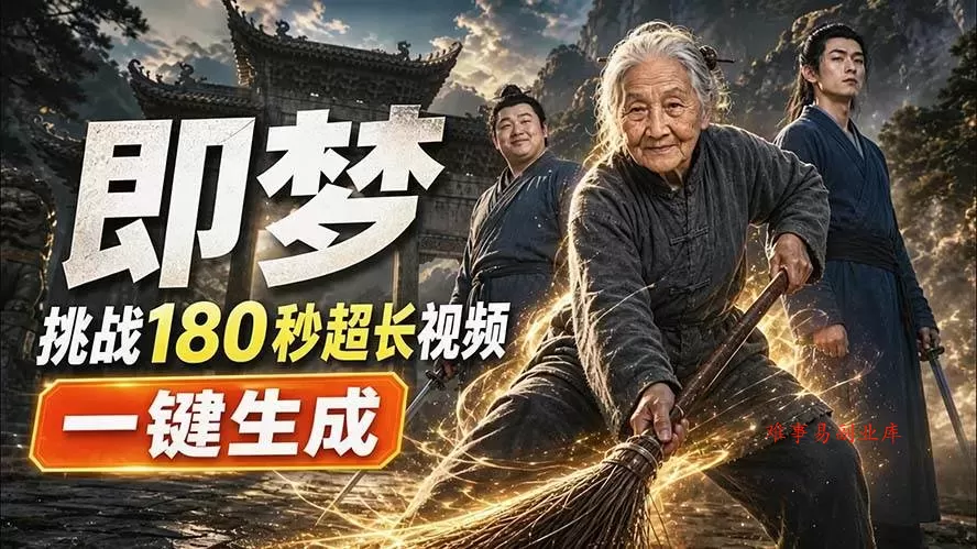 （20112期）即梦挑战180秒超长视频！一键生成3分钟电影？完整制作流程详细分享！-难事易副业库