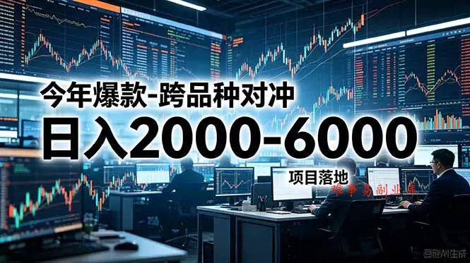 今年爆款-跨品种对冲日入2000-6000，项目落地！-难事易副业库