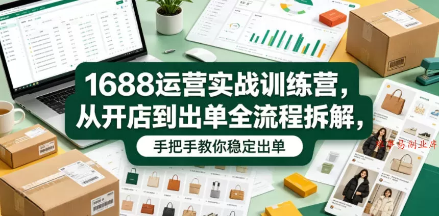 1688运营实战训练营，从开店到出单全流程拆解，手把手教你稳定出单（更新0620）-难事易副业库