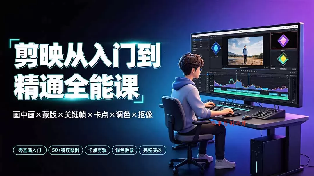 剪映从入门到精通全能课:画中画×蒙版×关键帧×卡点×调色×抠像,一站式掌握剪辑核心技能 剪映从入门到精通全能课:画中画×蒙版×关键帧×卡点×调色×抠像,一站式掌握剪辑核心技能
