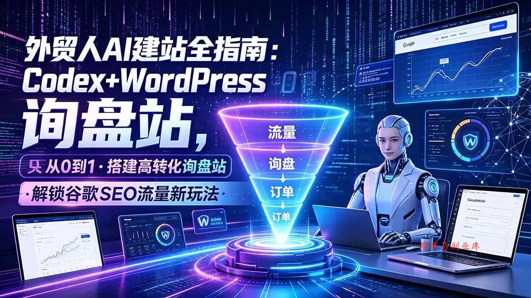 （19439期）外贸人AI建站全指南：Codex+WordPress从0到1·搭建高转化询盘站·解锁谷歌SEO流量新玩法-难事易副业库