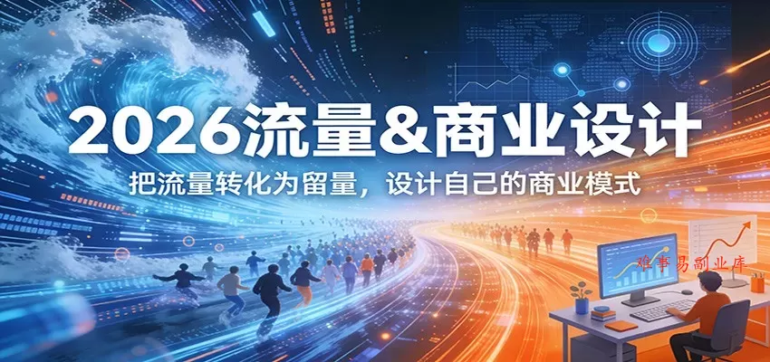 2026流量&商业设计，把流量转化为留量，设计自己的商业模式-难事易副业库