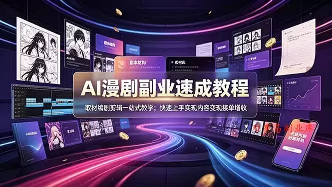 (19157期)AI漫剧副业速成教程,取材编剧剪辑一站式教学;快速上手实现内容变现接单增收 (19157期)AI漫剧副业速成教程,取材编剧剪辑一站式教学;快速上手实现内容变现接单增收