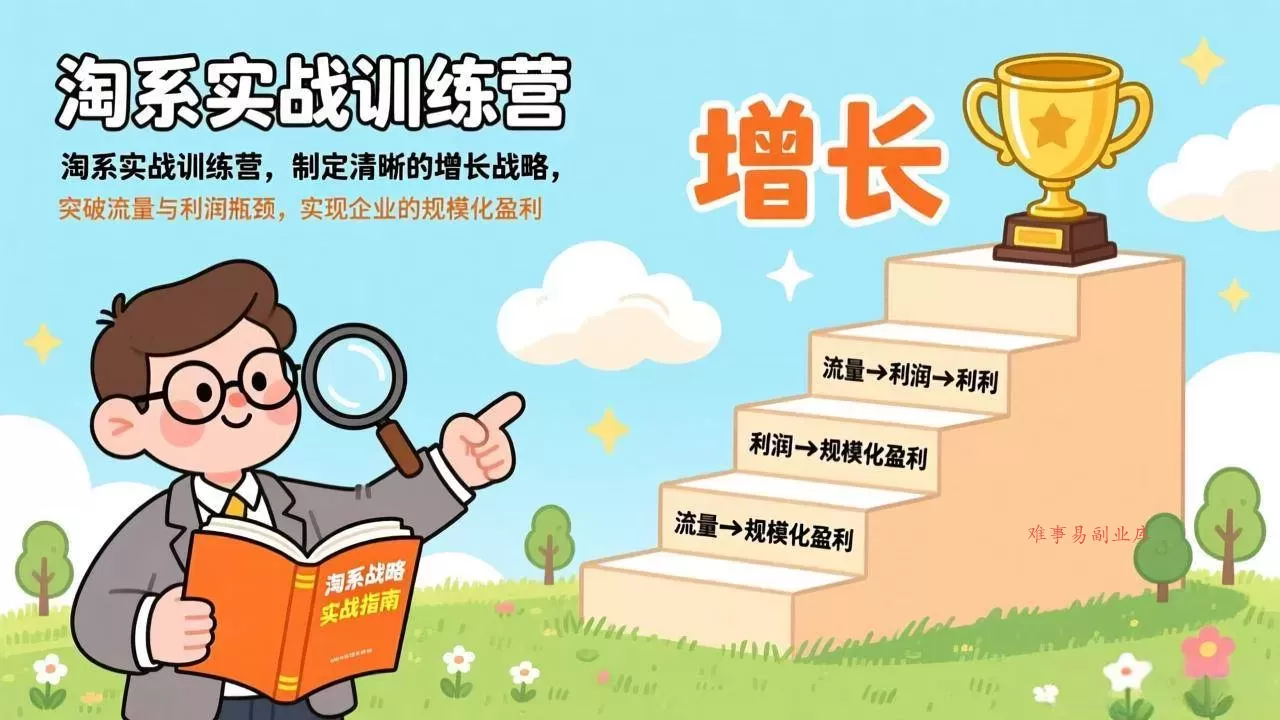 （17278期）淘系实战训练营，制定清晰的增长战略，突破流量与利润瓶颈，实现企业的规模化盈利-难事易副业库