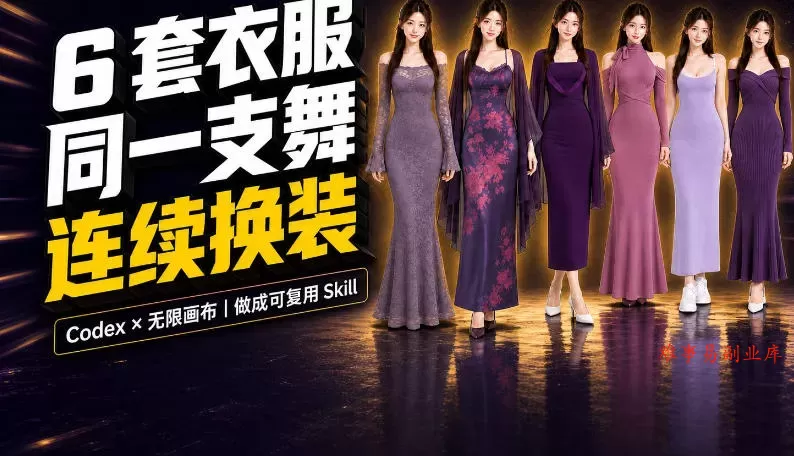 同一支舞，6套衣服按顺序切换：我把服装换装视频做成了一个Skill-难事易副业库