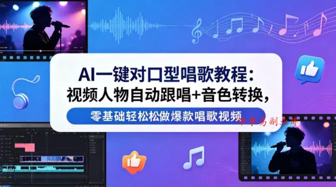 AI一键对口型唱歌教程:视频人物自动跟唱+音色转换,零基础轻松做爆款唱歌视频 AI一键对口型唱歌教程:视频人物自动跟唱+音色转换,零基础轻松做爆款唱歌视频