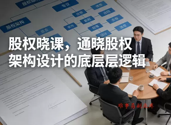 股权晓课，通晓股权架构设计的底层逻辑-难事易副业库
