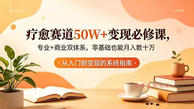 疗愈赛道50W+变现必修课，专业+商业双体系，零基础也能月入数十万-难事易副业库