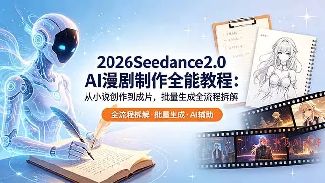 2026Seedance2.0 AI制作全能教程：从小说创作到成片，批量生成全流程拆解-难事易副业库