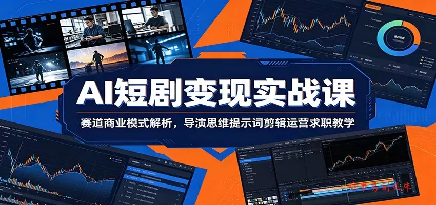 AI短剧变现实战课：赛道商业模式解析，导演思维提示词剪辑运营求职教学-难事易副业库