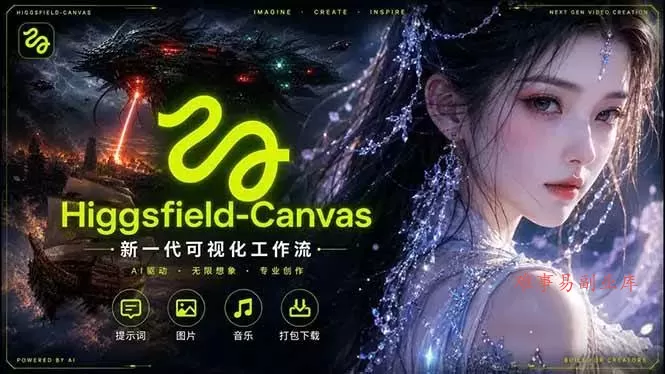 （18502期）Higgsfield Canvas AI视频制作详解，节点式工作流搭建，重构新式视频创作完整教程