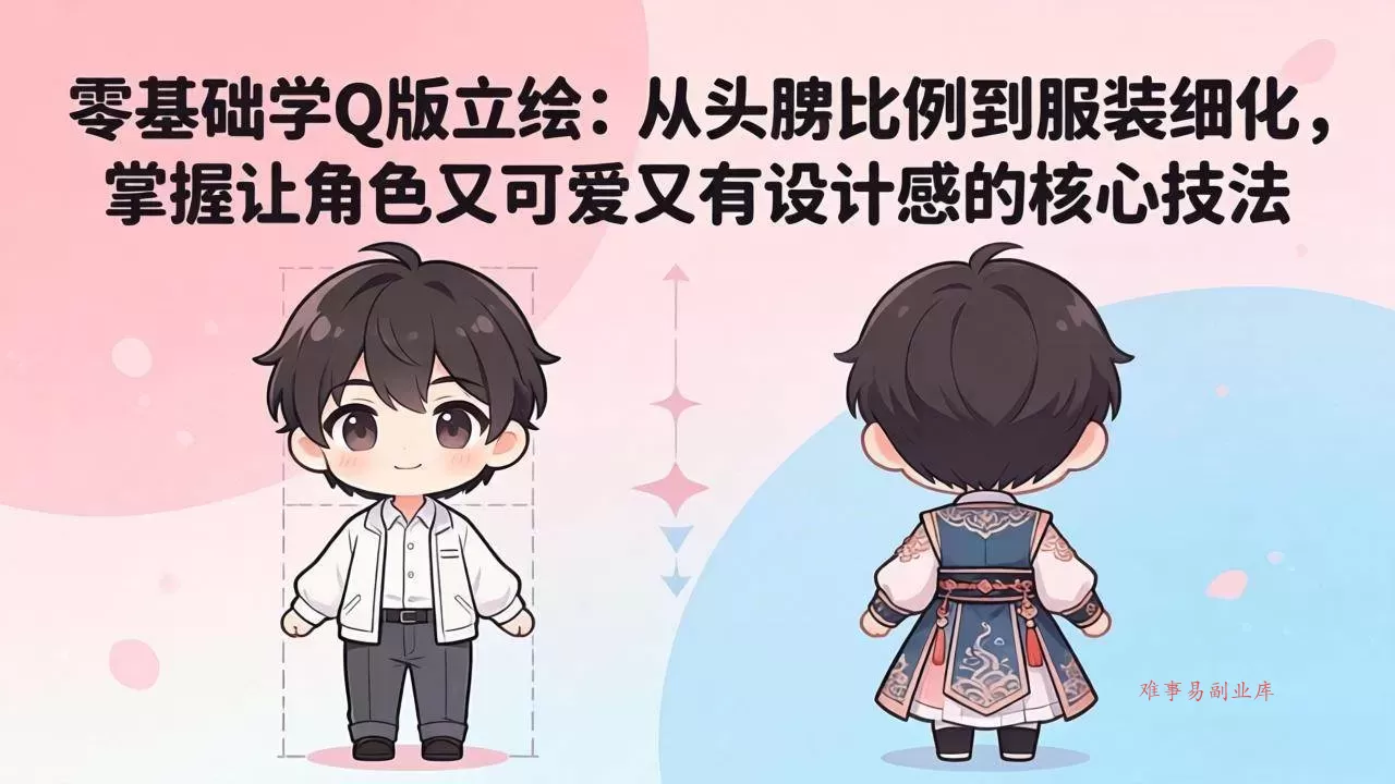 （18036期）零基础学Q版立绘：从头身比例到服装细化，掌握让角色又可爱又有设计感的核心技法