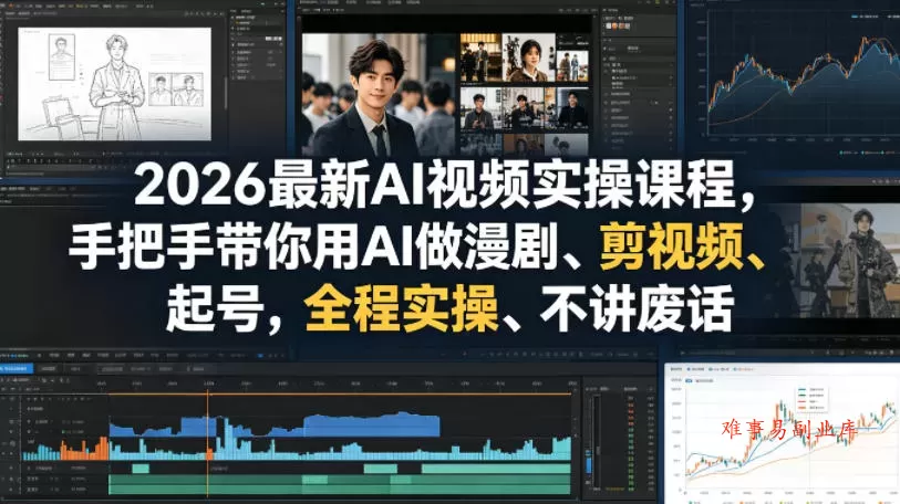 2026最新AI视频实操课程,手把手带你用AI做漫剧、剪视频、起号,全程实操、不讲废话 2026最新AI视频实操课程,手把手带你用AI做漫剧、剪视频、起号,全程实操、不讲废话