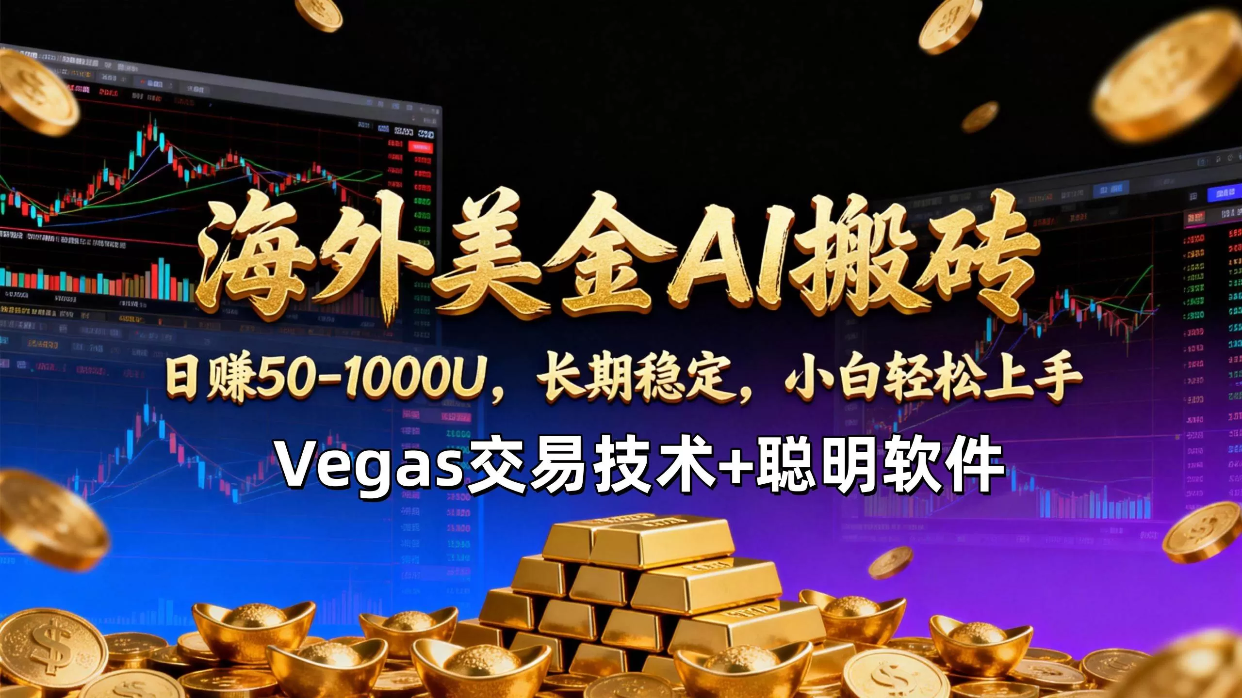（17143期）【海外美金AI搬砖】Vegas交易技术+聪明软件，日赚50-1000U，长期稳定，小白轻松上手。-难事易副业库
