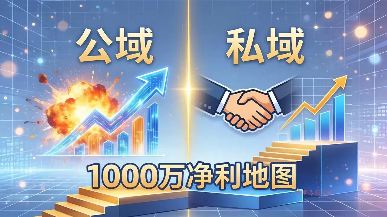 公域玩命出爆款，私域悄悄做成交：这套AI内训课，2026给你打通1000万净利的地图-难事易副业库