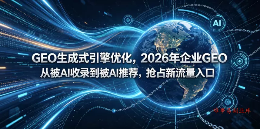 GEO生成式引擎优化,2026年企业GEO从被AI收录到被AI推荐,抢占新流量入口 GEO生成式引擎优化,2026年企业GEO从被AI收录到被AI推荐,抢占新流量入口