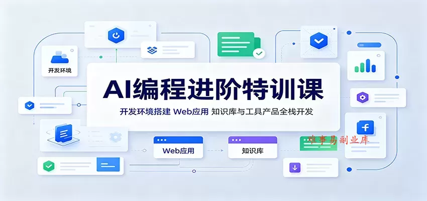 AI编程进阶特训课：开发环境搭建，Web应用、知识库与工具产品全栈开发-难事易副业库