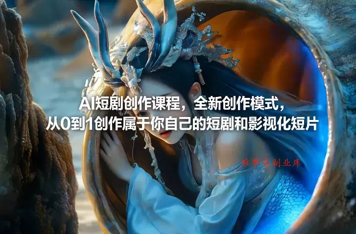AI短剧创作课程，全新创作模式，从0到1创作属于你自己的短剧和影视化短片-难事易副业库