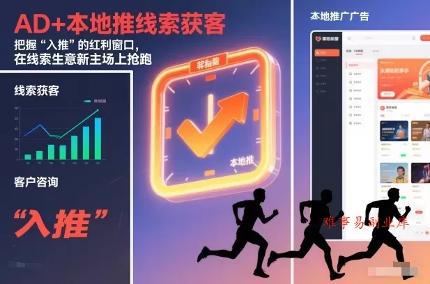 AD+本地推线索获客，把握“入推”的红利窗口，在线索生意新主场上抢跑-难事易副业库