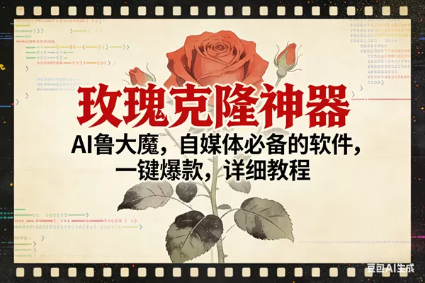 （17000期）玫瑰克隆神器，ai鲁大魔，自媒体必备，一键爆款，详细使用教程-难事易副业库